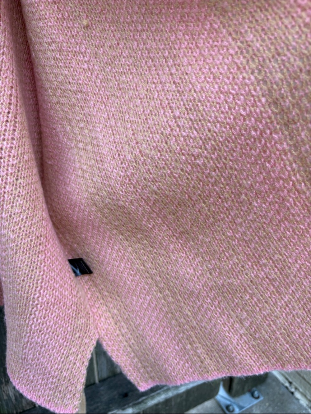 NWT POL Open Front Belted Sweater Pink Tan Size Small - Picture 8 of 9